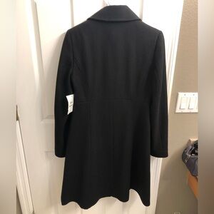 Never worn long black wool pea coat purchased through Victoria Secret.